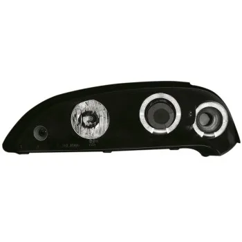 Φανάρια εμπρός Opel Tigra (1991-2000) angel eyes - μαύρα , με λάμπες (Η1) - σετ 2τμχ.