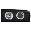 Φανάρια εμπρός Vw Corrado angel eyes - μαύρα , με λάμπες (Η1) - σετ 2τμχ.