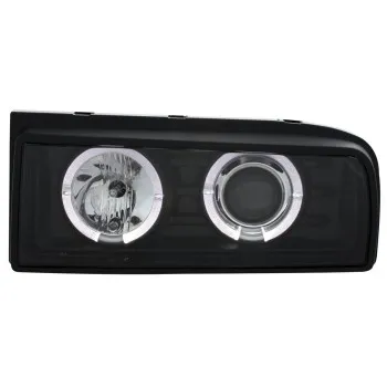 Φανάρια εμπρός Vw Corrado angel eyes με CCFL δαχτυλίδια - μαύρα , με λάμπες (Η1) - σετ 2τμχ.