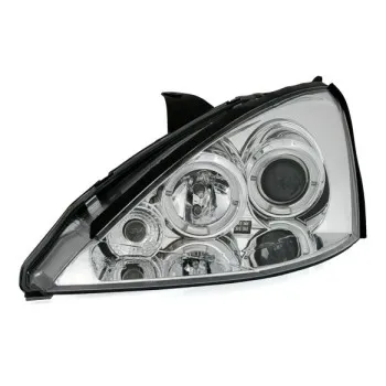 Φανάρια εμπρός Ford Focus (1998-2001) angel eyes - chrome , με λάμπες (Η1) - σετ 2τμχ.