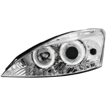 Φανάρια εμπρός Ford Focus (1998-2001) angel eyes - chrome , χωρίς λάμπες (Η7) - σετ 2τμχ.
