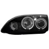 Φανάρια εμπρός Ford Focus (2005-2008) angel eyes - μαύρα , με λάμπες (Η1) - σετ 2τμχ.