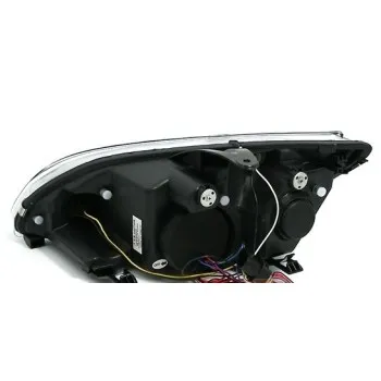 Φανάρια εμπρός Ford Focus (2005-2008) angel eyes - μαύρα , με λάμπες (Η1) - σετ 2τμχ.