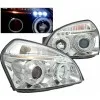 Φανάρια εμπρός Hyundai Tucson (2004-2010) angel eyes - chrome , με λάμπες (Η1) - σετ 2τμχ.