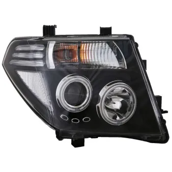 Φανάρια εμπρός Nissan Navara D40 / Pathfinder (2005-2009) led angel eyes - χρωμίου , με λάμπες (Η1) - σετ 2τμχ.