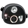 Φανάρια εμπρός Renault Twingo (1992-2006) angel eyes - μαύρα , με λάμπες (Η1) - σετ 2τμχ.
