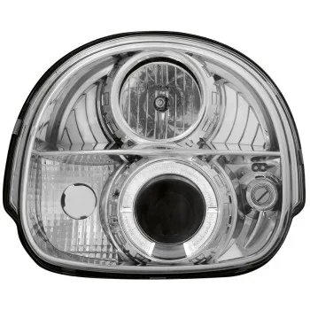 Φανάρια εμπρός Renault Twingo (1992-1998) angel eyes - chrome , με λάμπες (Η1) - σετ 2τμχ.