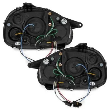 Φανάρια εμπρός Opel Corsa B (1993-2001) led - μαύρα , με λάμπες (Η1) - σετ 2τμχ.