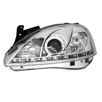 Φανάρια εμπρός Opel Corsa C (2001-2006) led - chrome , με λάμπες (Η1) - σετ 2τμχ.