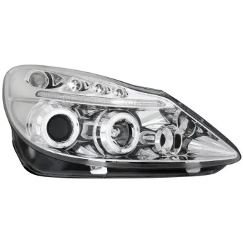 Φανάρια εμπρός Opel Corsa D (2006-2010) led angel eyes - chrome , με λάμπες (Η1) - σετ 2τμχ.