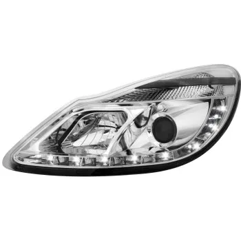 Φανάρια εμπρός Opel Corsa D (2006-2010) led - χρωμίου , με λάμπες (Η1) - σετ 2τμχ.