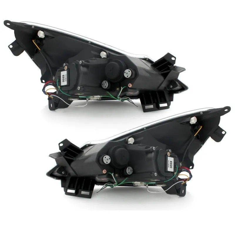 Φανάρια εμπρός Opel Corsa D (2006-2010) led - black , με λάμπες (Η1) - σετ 2τμχ.