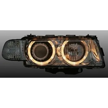 Φανάρια εμπρός BMW E38 (1998-2001) angel eyes - chrome , χωρίς λάμπες (Η7) - σετ 2τμχ.