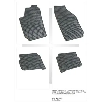 Λαστιχένια πατάκια VW Polo (2002-2008) / SEAT Cordoba, Ibiza (2002-2008) / SKODA Fabia (1999-2008) - 4τμχ.