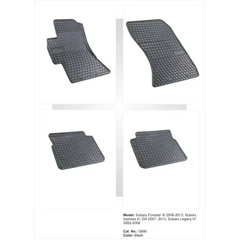 Λαστιχένια πατάκια SUBARU Forester (2008-2013) / Impreza (2007-2011) / Legacy, Outback (2003-2009) - 4τμχ.