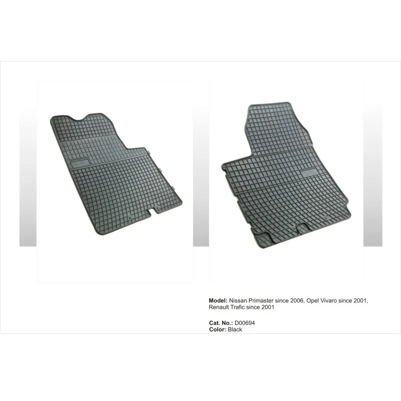 Λαστιχένια πατάκια OPEL Vivaro (2001-2014) / RENAULT Traffic (2001-2014) / NISSAN Primastar (2006-2016) - 2τμχ.