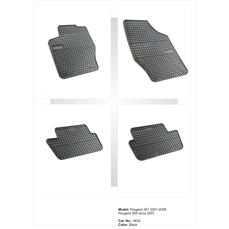 Λαστιχένια πατάκια PEUGEOT 307 (2001-2008) / PEUGEOT 308 (2007-2013) / CITROEN C4 (2004-2015) - 4τμχ.