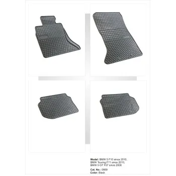 Λαστιχένια πατάκια BMW σειρά 5 F10 / F11 / F07 GT (2009-2013) - 4τμχ.