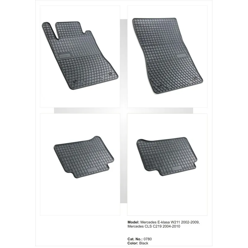 Λαστιχένια πατάκια MERCEDES E-Class W211 (2002-2009) / CLS C219 (2004-2010) - 4τμχ.