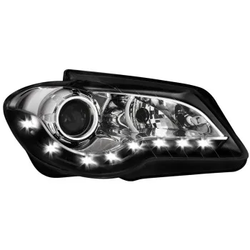 Φανάρια εμπρός Vw Touran (2006-2010) led , μαύρα , χωρίς λάμπες (Η7) - σετ 2τμχ.