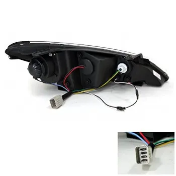 Φανάρια εμπρός Jeep Grand Cherokee (1993-1998) angel eyes - μαύρα , με λάμπες (Η1) - σετ 2τμχ.