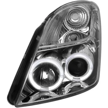 Φανάρια εμπρός Suzuki Swift (2005-2010) angel eyes - χρωμίου , με λάμπες (Η1) - σετ 2τμχ.