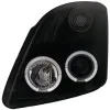 Φανάρια εμπρός Suzuki Swift (2005-2010) angel eyes - μαύρα , με λάμπες (Η1) - σετ 2τμχ.