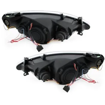 Φανάρια εμπρός Peugeot 307 (2001-2005) angel eyes, με ηλεκ.ρύθμιση , με λάμπες (Η1) - σετ 2τμχ.