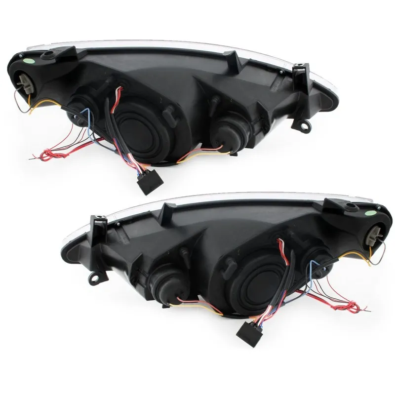 Φανάρια εμπρός Peugeot 307 (2001-2005) angel eyes, με λάμπες (Η1) - σετ 2τμχ.