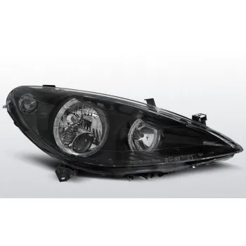 Φανάρια εμπρός Peugeot 307 (2001-2005) angel eyes - μαύρα , χωρίς λάμπες (Η7) - σετ 2τμχ.