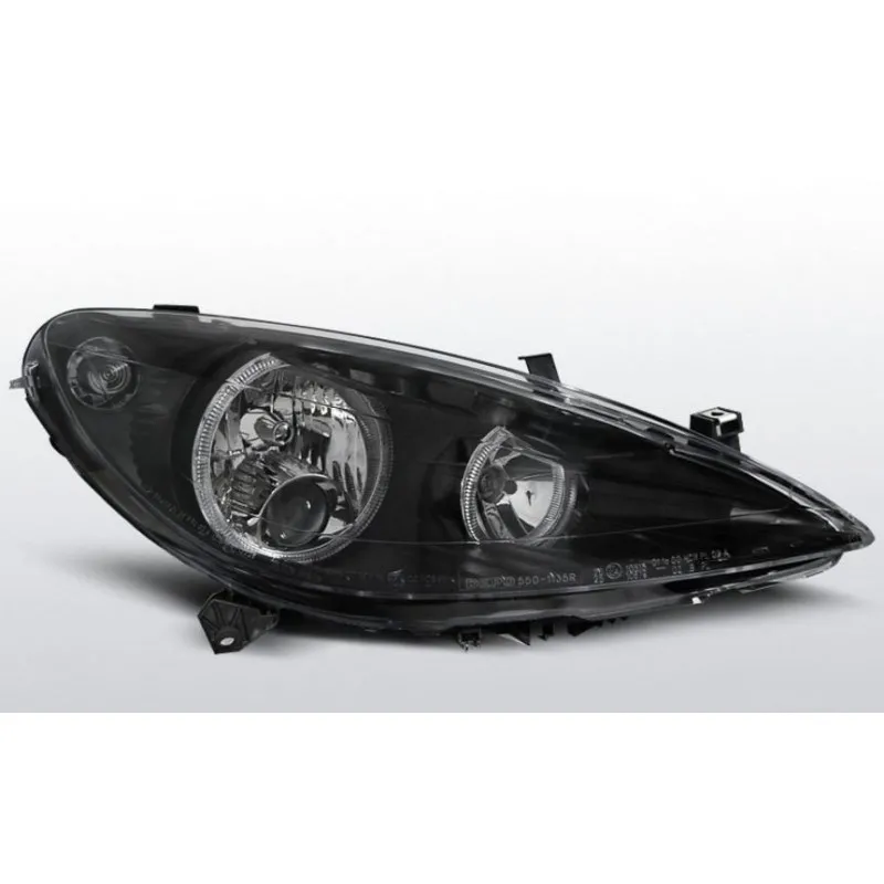 Φανάρια εμπρός Peugeot 307 (2001-2005) angel eyes - μαύρα , χωρίς λάμπες (Η7) - σετ 2τμχ.