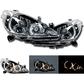 Φανάρια εμπρός Peugeot 307 (2001-2005) angel eyes, χωρίς λάμπες (Η7) - σετ 2τμχ.