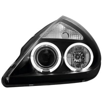 Φανάρια εμπρός Ford Ka (1996-2008) angel eyes, μαύρα , με λάμπες (Η1) - σετ 2τμχ.