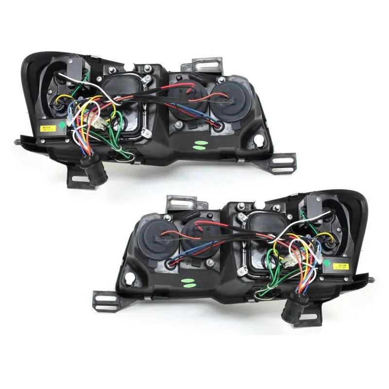 Φανάρια εμπρός Fiat Stilo 3 πορτο (2001-2008) led - chrome , με λάμπες (Η1) - σετ 2τμχ.