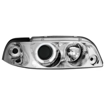 Φανάρια εμπρός Fiat Punto (1993-1999) angel eyes - chrom , με λάμπες (Η1) - σετ 2τμχ.