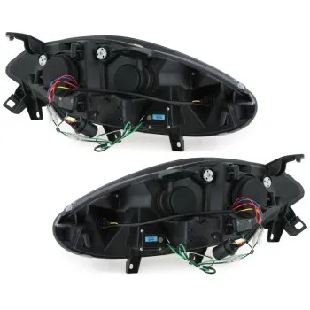 Φανάρια εμπρός Fiat Bravo (2007-2015) led - chrome , με λάμπες (Η1) - σετ 2τμχ.