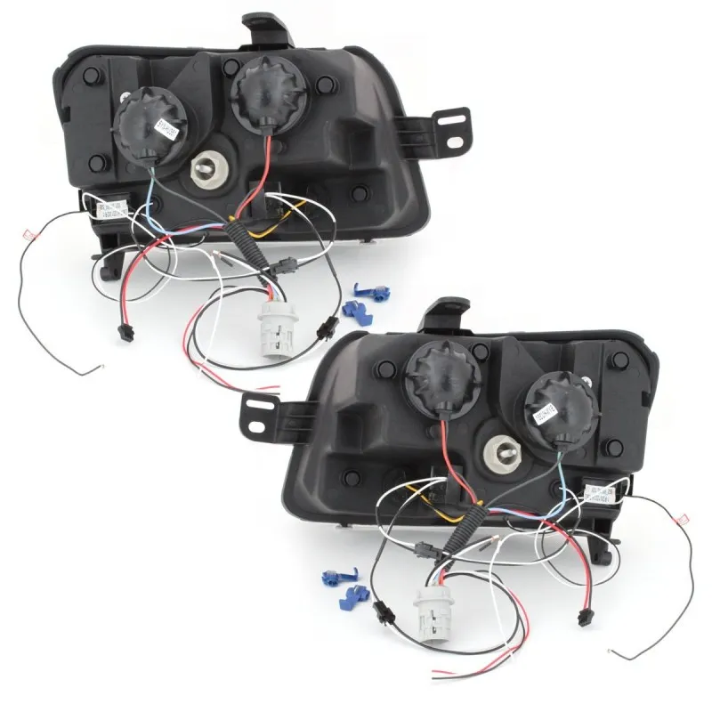Φανάρια εμπρός Fiat Panda (2003-2009) led - chrome , με λάμπες (Η1) - σετ 2τμχ.