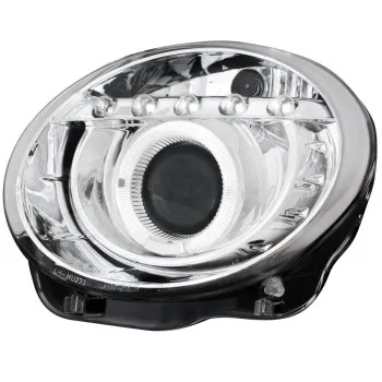 Φανάρια εμπρός Fiat 500 (2007-2015) led - chrome , με λάμπες (Η1) - σετ 2τμχ.