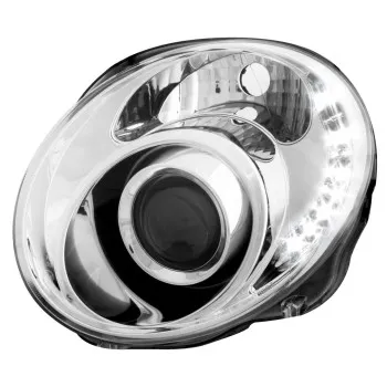 Φανάρια εμπρός Fiat 500 (2007-2015) led Dayline - chrome , με λάμπες (Η1) - σετ 2τμχ.