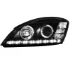 Φανάρια εμπρός Kia Ceed (2006-2009) led , μαύρα , με λάμπες (Η1) - σετ 2τμχ.