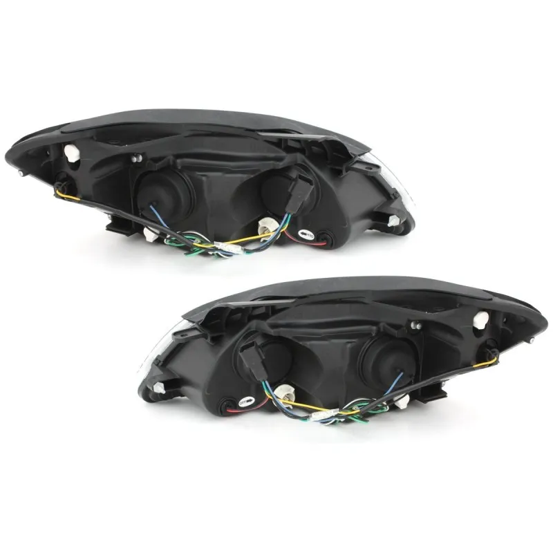 Φανάρια εμπρός Kia Ceed (2006-2009) led , μαύρα , με λάμπες (Η1) - σετ 2τμχ.