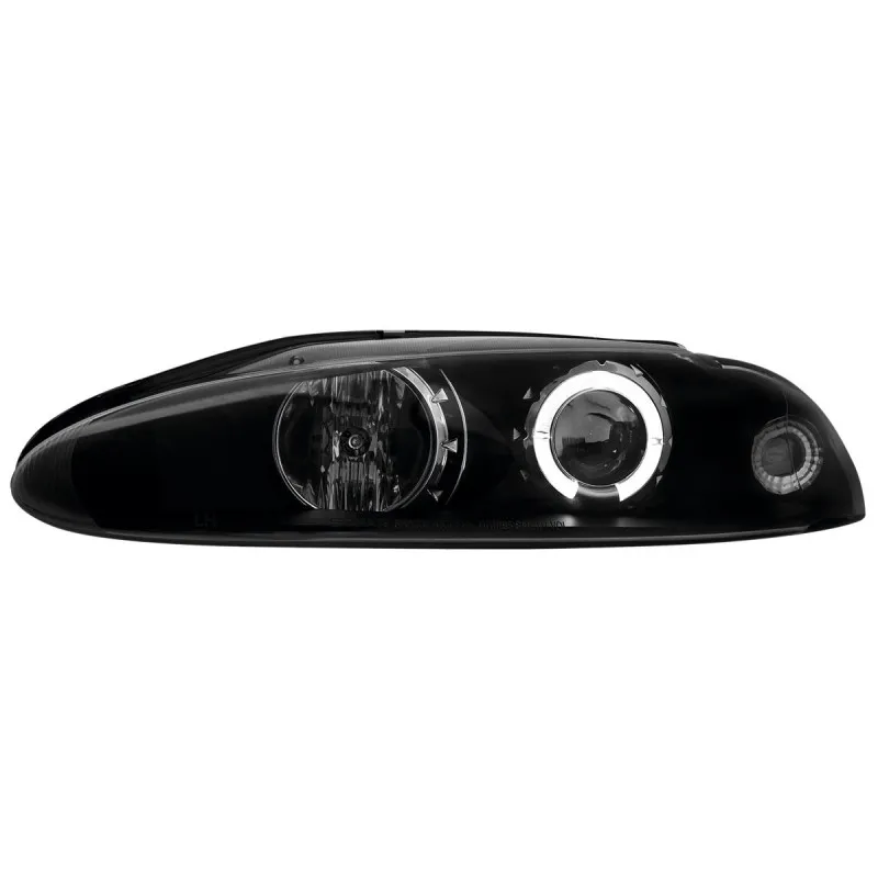 Φανάρια εμπρός Mitsubishi Eclipse (1995-1999) angel eyes - μαύρα , με λάμπες (Η1) - σετ 2τμχ.