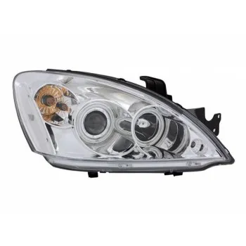 Φανάρια εμπρός Mitsubishi Lancer (2004-2007) angel eyes - chrome , με λάμπες (Η1) - σετ 2τμχ.