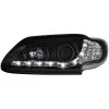 Φανάρια εμπρός Renault Megane 3 πορτο (1996-1999) led - μαύρα , με λάμπες (Η1) - σετ 2τμχ.