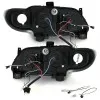 Φανάρια εμπρός Renault Megane (1996-1999) led - μαύρα , με λάμπες (Η1) - σετ 2τμχ.