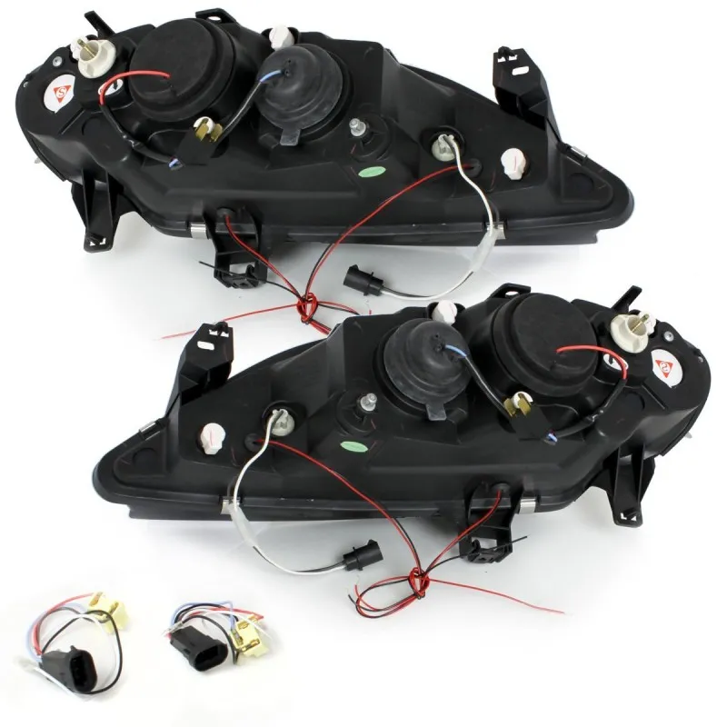 Φανάρια εμπρός Renault Megane (1999-2001) angel eyes - chrome , με λάμπες (Η1) - σετ 2τμχ.
