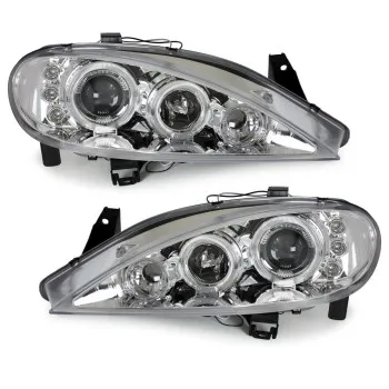 Φανάρια εμπρός Renault Megane (1999-2001) angel eyes, με λάμπες (Η1) - σετ 2τμχ.