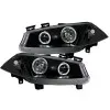 Φανάρια εμπρός Renault Megane (2002-2005) angel eyes, μαύρα , με λάμπες (Η1) - σετ 2τμχ.