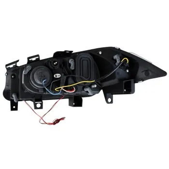 Φανάρια εμπρός Renault Megane (2002-2005) angel eyes, μαύρα , με λάμπες (Η1) - σετ 2τμχ.