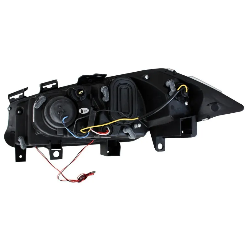 Φανάρια εμπρός Renault Megane (2002-2005) angel eyes, μαύρα , με λάμπες (Η1) - σετ 2τμχ.